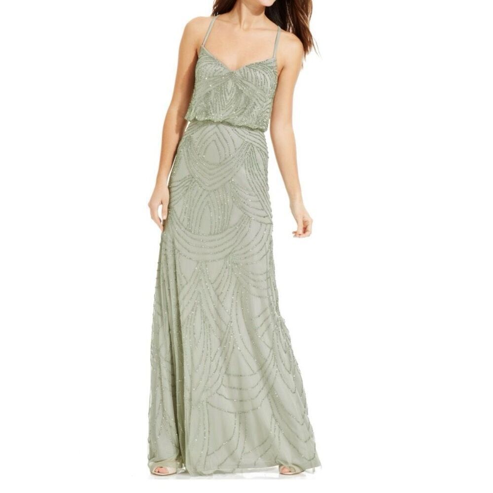 Adrianna Papell Sage Beaded Maxi Dress